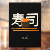Sushi Restaurant Zalm Japanse kalligrafie Raamsticker (Vel 2)