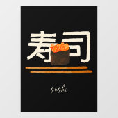 Sushi Restaurant Zalm Japanse kalligrafie Raamsticker (Vel)