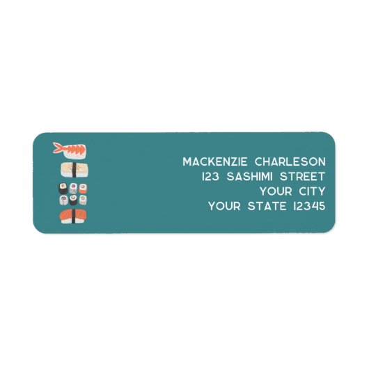 Sushi Return-adres Etiket (Voorkant)
