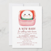 Sushi Rice Ball Kawaii Baby shower Uitnodiging (Voorkant)