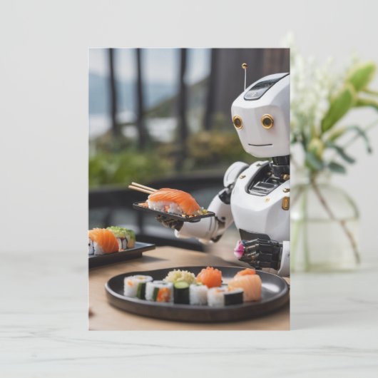 sushi robot uitnodiging (Staand voorkant)