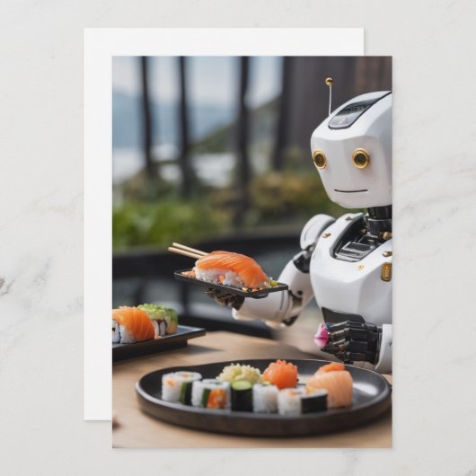 sushi robot uitnodiging (Voorkant / Achterkant)