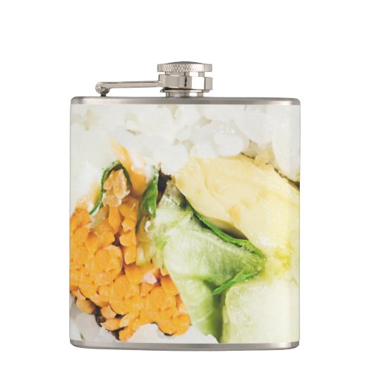Sushi rol Vis en rijst Heupfles (Voorkant)