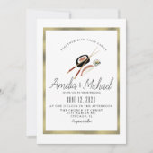 Sushi Roll Asian Japan Restaurant Wedding Kaart (Voorkant)