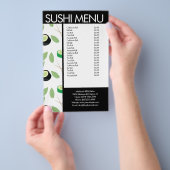 Sushi Roll Asian Restaurant Pattern Menu (Hand)