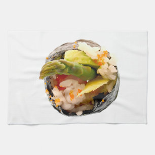 Sushi Roll Asparagus Rice Japan Food Sjabloon Theedoek