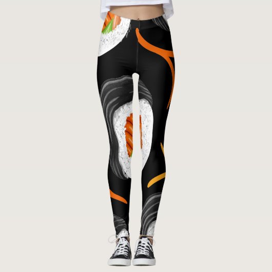 Sushi Roll Atletische Yoga Leggings (Voorkant)