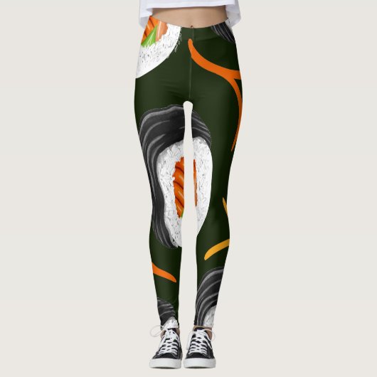 Sushi Roll Atletische Yoga Leggings (Voorkant)