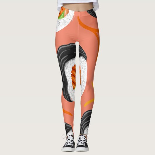 Sushi Roll Atletische Yoga Leggings (Voorkant)