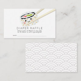 Sushi Roll Baby shower Diaper Raffle Ticket Informatiekaartje