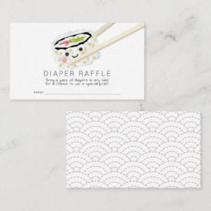 Sushi Roll Baby shower Diaper Raffle Ticket Informatiekaartje