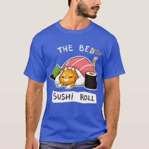 Sushi Roll Bed Cat Funny Cute Kat Social Distantio T-shirt