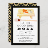 Sushi Roll Black verjaardagsfeestje uitnodiging (Voorkant / Achterkant)