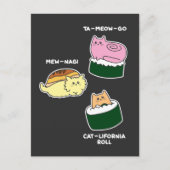 Sushi Roll Cat Animal Pun Briefkaart (Voorkant)