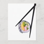 Sushi Roll & Chopsticks - Gepersonaliseerd Sjabloo Briefkaart (Voorkant)