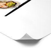 Sushi Roll & Chopsticks - Gepersonaliseerd Sjabloo Poster (Hoek)