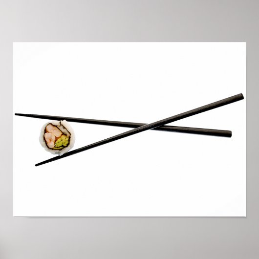 Sushi Roll & Chopsticks - Gepersonaliseerd Sjabloo Poster (Voorkant)