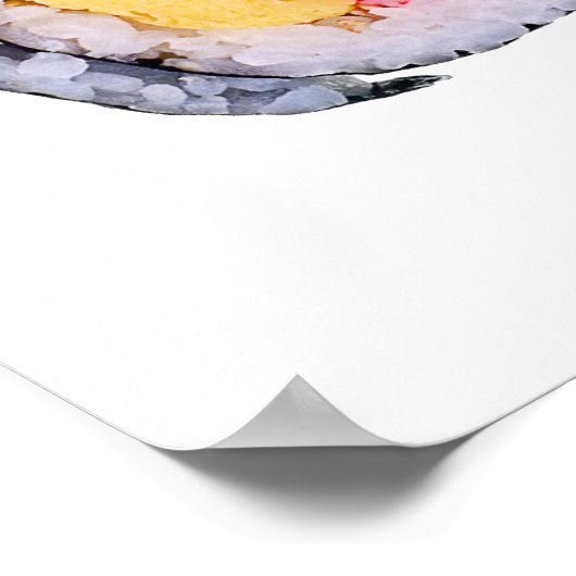 Sushi Roll & Chopsticks - Gepersonaliseerd Sjabloo Poster (Hoek)