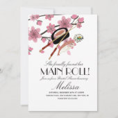 Sushi Roll Chopsticks Japan Tree Vrijgezellenfeest Kaart (Voorkant)