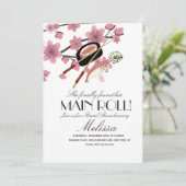 Sushi Roll Chopsticks Japan Tree Vrijgezellenfeest Kaart (Staand voorkant)