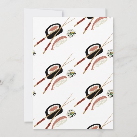 Sushi Roll Chopsticks Japan Tree Vrijgezellenfeest Kaart (Achterkant)