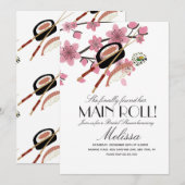 Sushi Roll Chopsticks Japan Tree Vrijgezellenfeest Kaart (Voorkant / Achterkant)