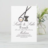 Sushi Roll Chopsticks Saki Vrijgezellenfeest Kaart (Staand voorkant)