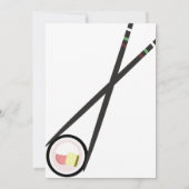 Sushi Roll Chopsticks Saki Vrijgezellenfeest Kaart (Achterkant)