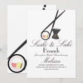 Sushi Roll Chopsticks Saki Vrijgezellenfeest Kaart (Voorkant / Achterkant)