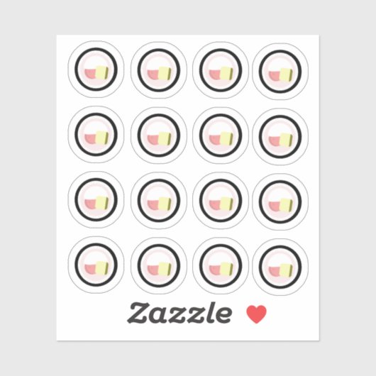 Sushi Roll Cream Cheese Salmon Sticker (Vel)