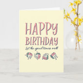 Sushi Roll Cute Food Pun Funny Birthday Kaart (Gele Bloem)