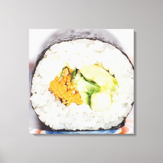 Sushi roll Fish and rice Canvas Afdruk (Voorkant)
