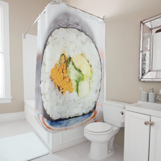 Sushi roll Fish and rice Douchegordijn (In situ)