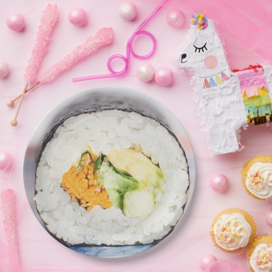 Sushi roll Fish and rice Papieren Bordje (Feest)