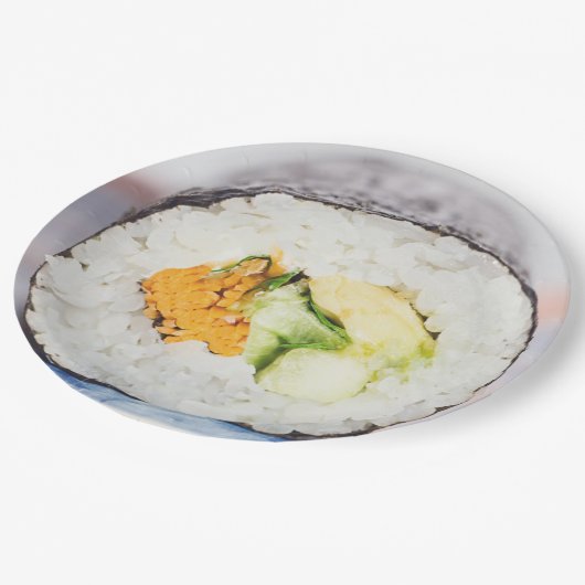 Sushi roll Fish and rice Papieren Bordje (Gekanteld)