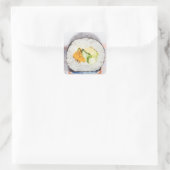 Sushi roll Fish and rice Vierkante Sticker (Tas)