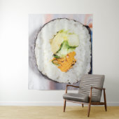 Sushi roll Fish and rice Wandkleed (In situ)