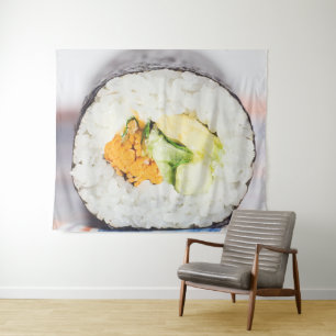 Sushi roll Fish and rice Wandkleed