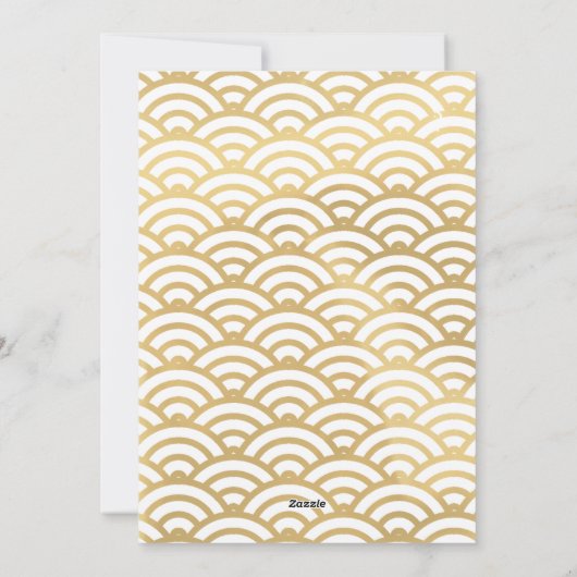 Sushi Roll Gold Nieuwjaarsfeest Uitnodiging (Achterkant)