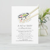 Sushi Roll Kawaii Baby shower per post Kaart (Staand voorkant)