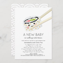 Sushi Roll Kawaii Baby shower per post Kaart
