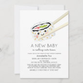 Sushi Roll Kawaii Drive-by Baby shower Kaart (Voorkant)