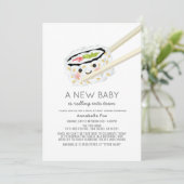 Sushi Roll Kawaii Drive-by Baby shower Kaart (Staand voorkant)