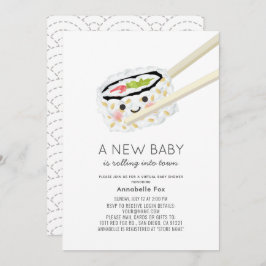 Sushi Roll Kawaii Virtual Baby shower Kaart