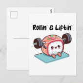 Sushi Roll Lifting Weights Briefkaart (Voorkant / Achterkant)
