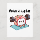 Sushi Roll Lifting Weights Briefkaart (Voorkant)