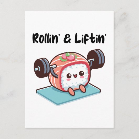 Sushi Roll Lifting Weights Briefkaart (Voorkant)