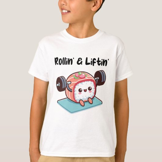 Sushi Roll Lifting Weights T-shirt (Voorkant)