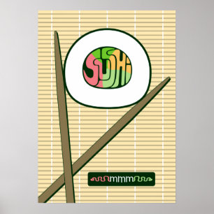 Sushi Roll Mmm Poster