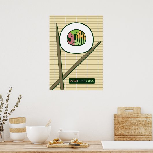 Sushi Roll Mmm Poster (Keuken)